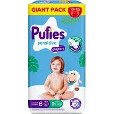Подгузники Pufies Sensitive Extra Large 13+ кг (62 шт)