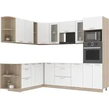 Готовая кухня Интерлиния Мила 1.88x2.6 левая без столешницы (белый платинум)