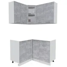 Готовая кухня Интерлиния Мила 12x13 без столешницы (бетон)