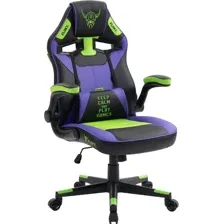 Кресло геймерское FLOKY Asgard Purple-Green черный/фиолетовый/зеленый