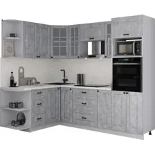 Готовая кухня Интерлиния Мила Деко 1.68x2.4 LV (керамика/керамика/опал светлый)