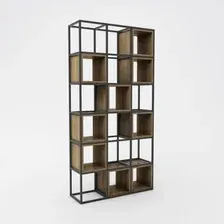 Стеллаж Hype Mebel Грос 105x210 (черный/дуб галифакс олово)