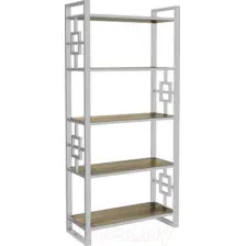 Стеллаж Hype Mebel Квадро 80x200 (белый/дуб галифакс олово)