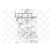 Тормозной диск STELLOX 6020-47115V-SX вентилируемый , передняя ось