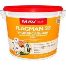 Краска FLAGMAN 33 белая матовая 1л 1,4кг