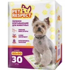 Одноразовая пеленка для животных Pet Respect Впитывающая 60x90 (30шт)