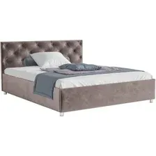 Кровать Мебель-АРС Классик 160 (бархат серо-шоколадный/Star Velvet 60 Coffee)