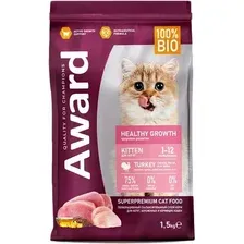 Сухой корм для кошек Award Healthy Growth Kitten с индейкой и курицей (1.5кг)
