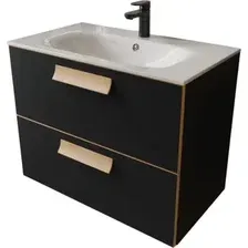 TERMINUS Тумба с умывальником Ното 80x62x45 с 2 ящиками NOT10802099901O (черный Soft Touch)