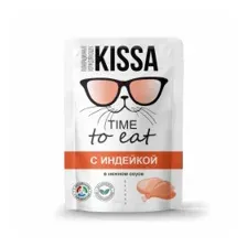 Корм для кошек с Индейкой в соусе ТМ "Kissa" полнорационный (пауч-пакет) 75г