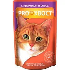 Влажный корм для кошек ProХвост Кролик в соусе (85г)