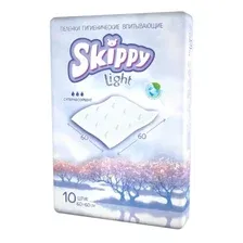 Пеленки одноразовые впитывающие Skippy Light (60x60), 10 шт.
