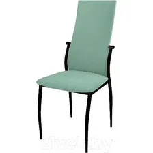 Стул Гальваник Комфорт с утонением (эмаль черный муар/Catania Aquamarine)