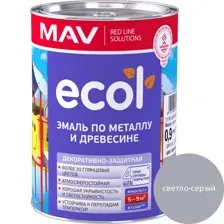 Эмаль ECOL по металлу и древесине (ПФ-115) светло-серая глянцевая 1,0л (0,9 кг)