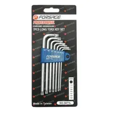 Набор ключей TORX Г-образных длинных, 7пр.(Т10,Т15,Т20,Т25,Т27,Т30,Т40) в пластиковом держат F-5071L FORSAGE
