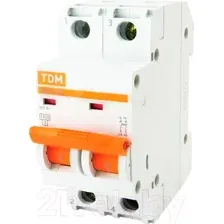 Выключатель автоматический TDM ВА 47-29 2Р 20А (В) 4.5кА / SQ0206-0027