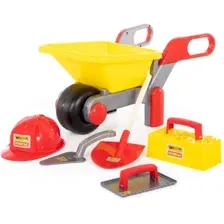 Тачка игрушечная Полесье №4 Construct с набором каменщика №4 50229