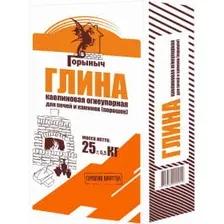 Кладочный состав для кирпича и камня Горыныч Глина каолиновая огнеупорная для печей и каминов (25 кг)