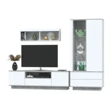 Горка для гостиной Interline Quartz-4 (белый платинум/бетон)