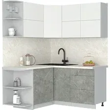 Кухонный модуль Интерлиния Мила Матте 1.5x1.6 А (белый/керамика/опал светлый)