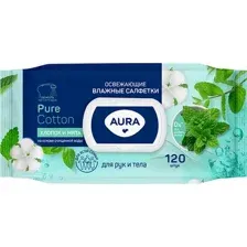 Влажные салфетки Aura Family Для всей семьи освежающие (120шт)