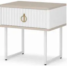 Тумба Shtabe Royal 5101 эко (макиато/белый/р.золото)