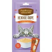 Лакомство для кошек Деревенские лакомства Нежное пюре из лосося 40 г