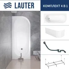 Ванна Lauter Monaco 170x72.5 2113170L (с каркасом, лицевым экраном и сифоном 21Y32002 белый)