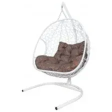 Кресло подвесное M-Group Для Двоих Home / 11820105 (белый ротанг/какао подушка)