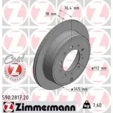 Тормозной диск ZIMMERMANN 590.2817.20 вентилируемый , задняя ось