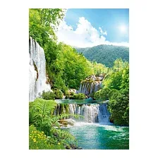 Фотообои листовые Твоя планета Люкс Каскад водопадов (194x272)