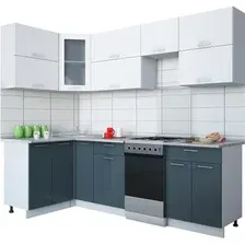Готовая кухня Интерлиния Мила Gloss 50-12x25 (белый/асфальт глянец)