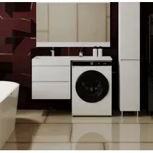 Symbolite Тумба с умывальником Даллас 120 Люкс Plus + Estetus Даллас 120x48 (подвесная, левый, эмаль белый)