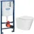 Унитаз подвесной Lauter Longer 2110822 + GROHE Rapid SL 38772001 с кнопкой (прямоугольная, хром)