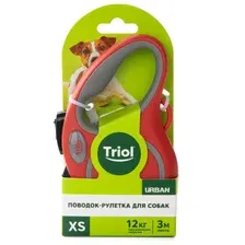 Triol Поводок-рулетка для собак Urban XS, 3м до 12кг, лента, красный