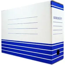 Коробка архивная Koroboff 327x100x240 (белый/синяя печать)