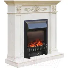 Каминокомплект Смолком Verona + Fobos-s Lux BL LT (белый дуб/патина золото)