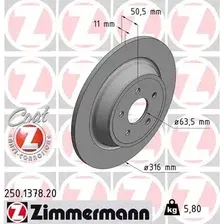 Тормозной диск ZIMMERMANN 250.1378.20 полный , задняя ось