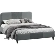 Кровать Трия Эстон с ПМ 1600 Тип 1 (микровелюр Linea Grande 83/Connect 83 серый)