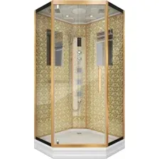 Душевая кабина Niagara NG-7717G 100x100х215 (золото)