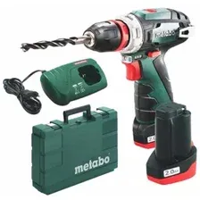 Дрель-шуруповерт Metabo PowerMaxx BS Quick Basic 600156500 (с 2-мя АКБ, кейс)