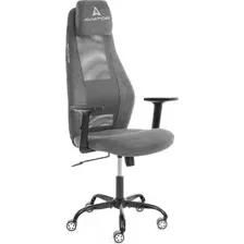 Кресло офисное Tetchair Aviator PLT metalBL (флок/ткань, серый, 29/W-12)