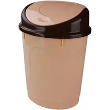 Контейнер для мусора 8 л.(овальный)(бежевый)