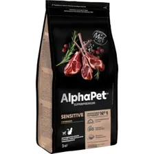 Сухой корм для кошек AlphaPet Superpremium Sensitive с ягненком 3 кг