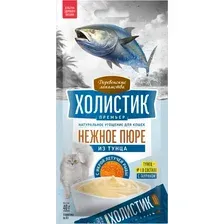 Лакомство для кошек Деревенские лакомства Холистик Премьер. Нежное пюре из тунца 4x10 г