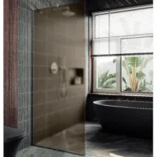 Душевая стенка MaybahGlass 89x195 MGD-692-4у (бронзовое матовое стекло/хром глянцевый)