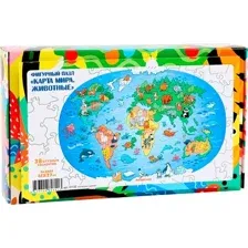 Развивающая игра ToySib Карта мира. Животные / 9218267