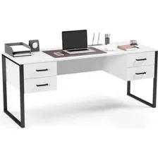 Стол Soma Slava 180x66 (белый/черный)