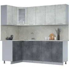 Готовая кухня Интерлиния Мила 12x22 (бетон лайт/бетон портленд/опал светлый)