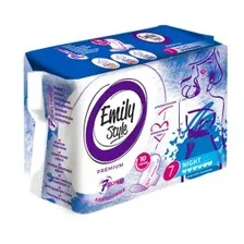 Прокладки женские гигиенические 7 шт., Emily STYLE Premium NIGHT, УЛЬТРАТОНКИЕ, ШК82178